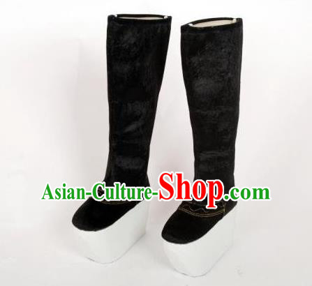 Traditional Handmade Chinese Han Dynasty Minister Buskin Boots Hanfu Shoes for Men
