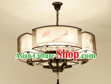 Traditional Chinese Handmade Sheepskin Printing Lotus Palace Lantern China Ceiling Palace Lamp