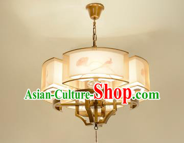 Traditional Chinese Handmade Sheepskin Printing Lotus Golden Palace Lantern China Ceiling Palace Lamp