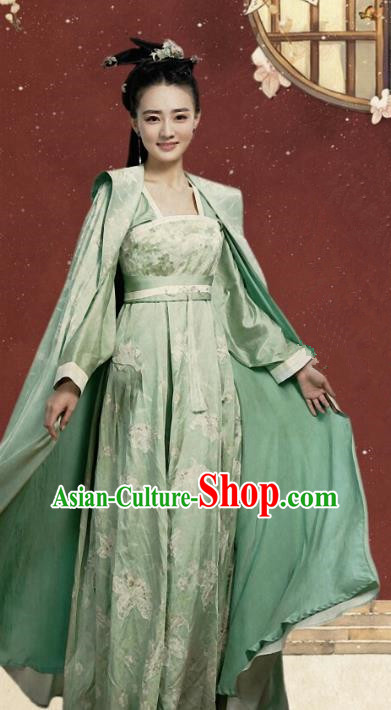 Traditional Ancient Chinese Tang Dynasty Palace Lady Princess Embroidered Costume for Women