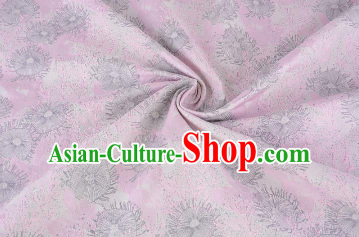 Chinese Traditional Costume Royal Palace Jacquard Weave Pine Needles Pink Brocade Fabric, Chinese Ancient Clothing Drapery Hanfu Cheongsam Material