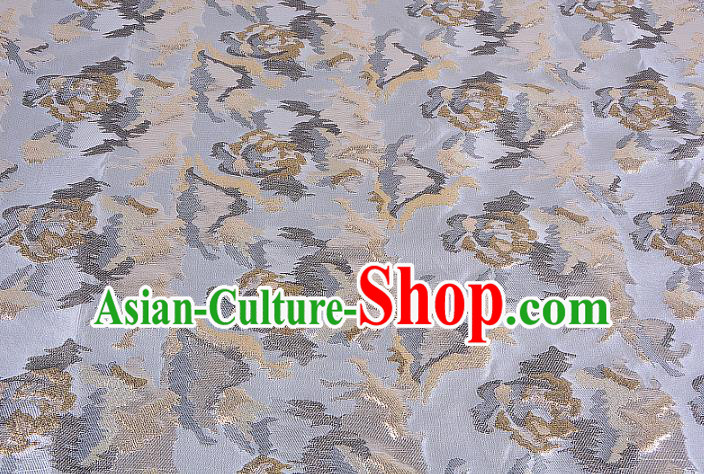 Chinese Traditional Costume Royal Palace Light Golden Brocade Fabric, Chinese Ancient Clothing Drapery Hanfu Cheongsam Material