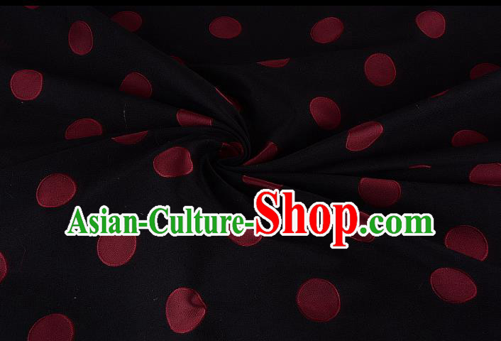 Chinese Traditional Costume Royal Palace Printing Black Brocade Fabric, Chinese Ancient Clothing Drapery Hanfu Cheongsam Material