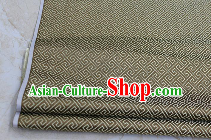 Chinese Traditional Royal Palace Back Pattern Mongolian Robe Bronze Satin Brocade Fabric, Chinese Ancient Costume Drapery Hanfu Tang Suit Material