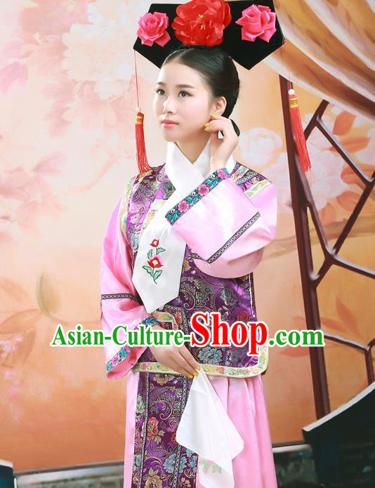Traditional Ancient Chinese Imperial Princess Costume, Chinese Qing Dynasty Manchu Dress, Cosplay Chinese Mandchous Imperial Princess Clothing for Women