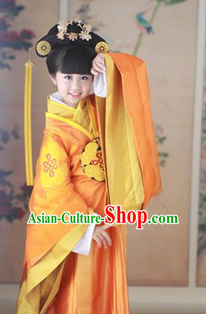 Traditional Ancient Chinese Imperial Princess Children Costume, Chinese Han Dynasty Little Imperial Consort Dress, Cosplay Chinese Princess Hanfu Clothing for Kids