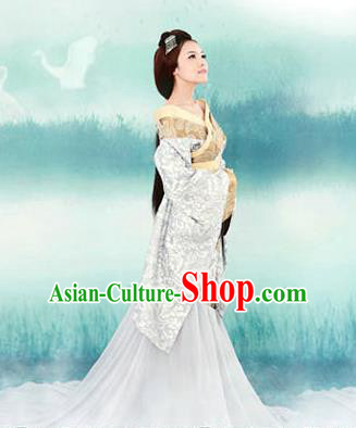 Traditional Ancient Chinese Female Costume, Elegant Hanfu Clothing Chinese Han Dynasty Imperial Emperess Tailing Clothing for Women