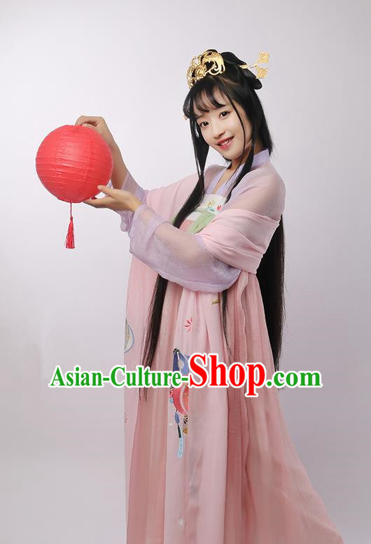 Traditional Ancient Chinese Female Costume Cardigan Wide Cappa, Elegant Hanfu Brocade Scarf Chinese Ming Dynasty Palace Lady Embroidered Lantern Wearing Silks Clothing for Women