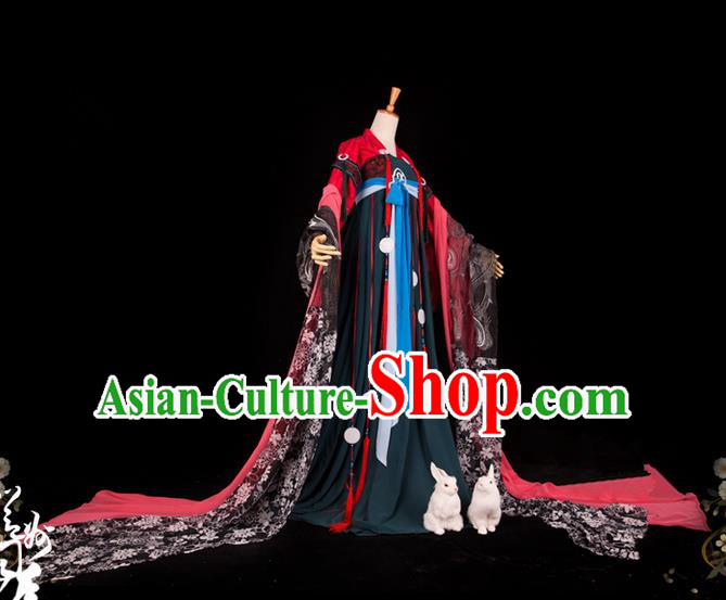 Traditional Asian Chinese Imperial Consort Costume, Elegant Hanfu Dance Wide Sleeves Dress, Chinese Imperial Princess Tailing Clothing, Chinese Fairy Princess Empress Queen Cosplay Costumes for Women