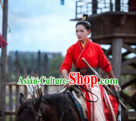 Traditional Ancient Chinese Female Costume Swordsman Uniform Complete Set, Chinese Tang Dynasty General Clothing for Women