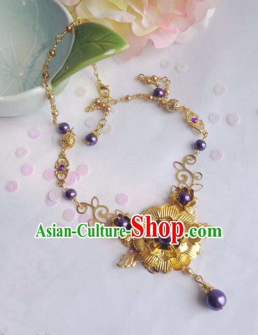 Traditional Handmade Chinese Ancient Classical Accessories Pearl Necklace for Women