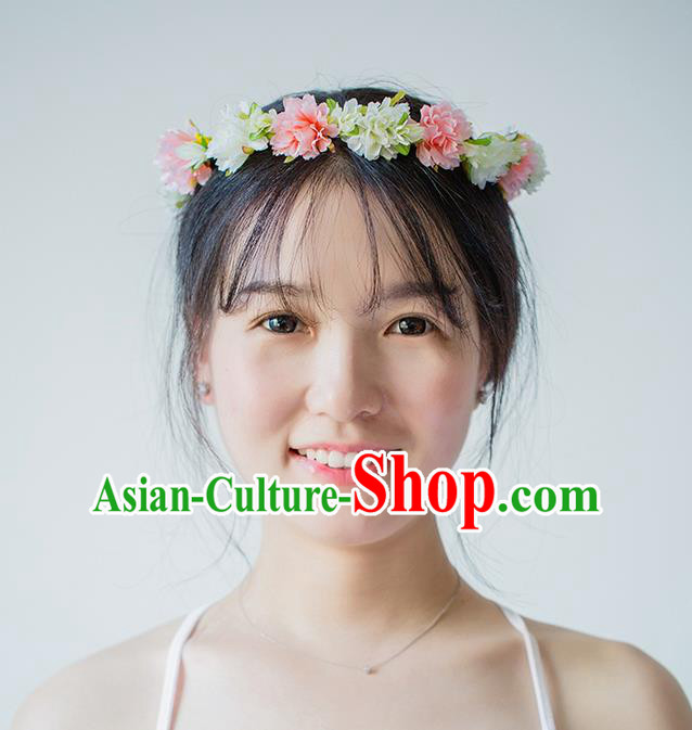Handmade Chinese Classical Hair Accessories Wedding Hair Sticks Hair Jewellery, Bride Royal Crown Flowers Hair Clasp for Women