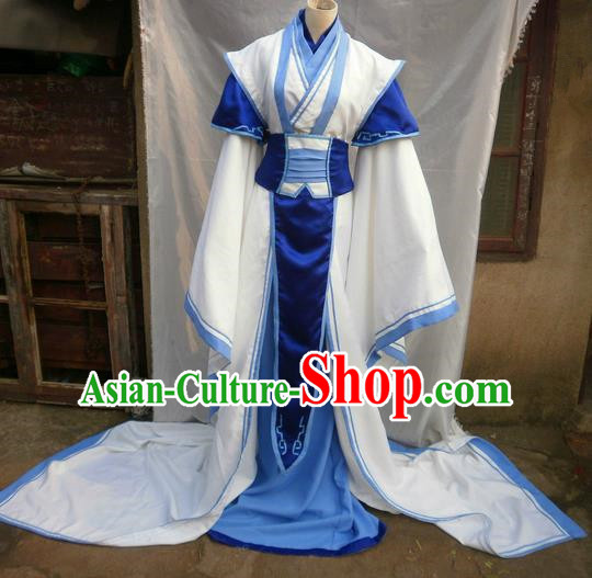 Traditional Ancient Chinese Classical Cartoon Character Immortal Uniform Cosplay Game Role Han Dynasty Swordmen Costume Complete Set for Men