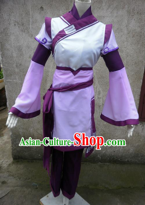 Traditional Ancient Chinese Classical Cartoon Character Nobility Lady Uniform Cosplay Game Role Han Dynasty Princess Swordmen Costume Complete Set for Women