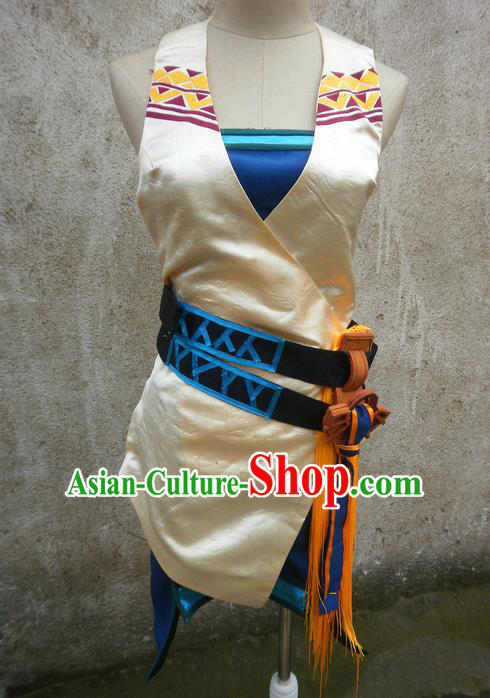 Traditional Ancient Chinese Classical Cartoon Character Nobility Fairy Uniform Cosplay Game Role Han Dynasty Swordmen Costume Complete Set for Women