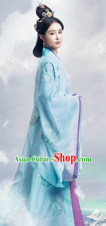 Traditional Ancient Chinese Imperial Consort Costume, Elegant Hanfu Dress Clothing, Chinese Warring States Period Imperial Empress Tailing Embroidered Clothing for Women
