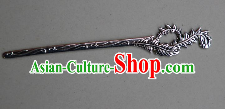 Traditional Chinese Ancient Miao Ethnic Minority Palace Hair Jewelry Accessories, Hmong Handmade Silver Hairpins, Miao Ethnic Jewelry Accessories Hair Claw for Women