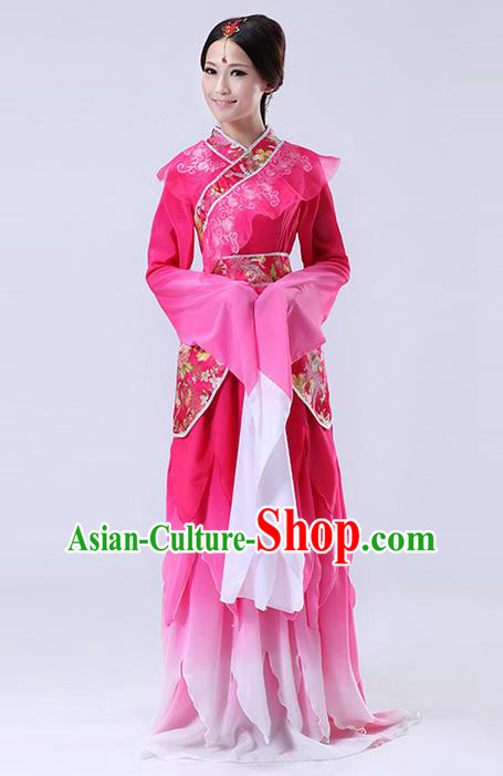 Traditional Ancient Chinese Imperial Emperess Costume, Chinese Lotus Dance Dress, Cosplay Chinese Peri Imperial Princess Water Sleeves Dance Clothing Hanfu for Women