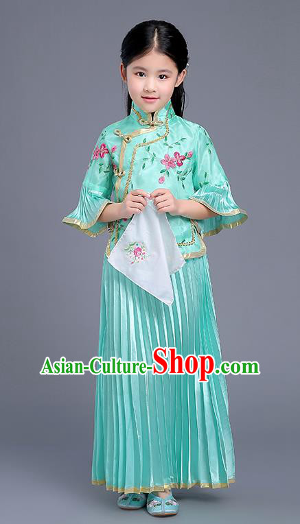 Traditional Ancient Chinese Imperial Emperess Costume, General Chai and Lady Balsam Costume, Chinese Qing Dynasty Republic of China Children Dress, Cosplay Chinese Peri Imperial Princess Clothing Hanfu for Kids