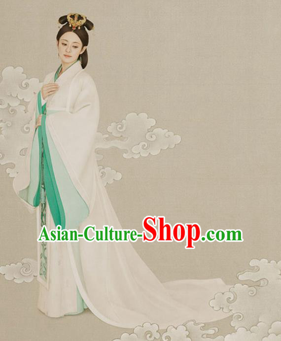 Traditional Ancient Chinese Imperial Emperess Costume Complete Set, Chinese Han Dynasty Emperess Wedding Dress, Cosplay Chinese Imperial Princess Embroidered Clothing for Women