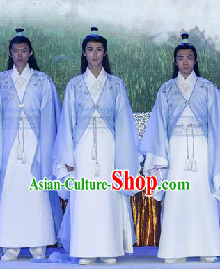 Traditional Ancient Chinese Male Costume, Chinese Han Dynasty Student Dress, Chinese Swordsman Clothing for Men