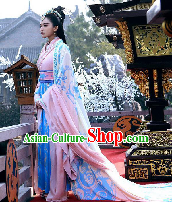 Traditional Ancient Chinese Imperial Emperess Costume, Chinese Han Dynasty Young Lady Dress, Cosplay Chinese Princess Embroidered Clothing Hanfu Costume for Women