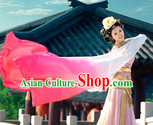 Traditional Ancient Chinese Imperial Princess Classical Dance Costume, Chinese Han Dynasty Young Lady Water Sleeves Dance Dress, Cosplay Chinese Peri Princess Clothing for Women