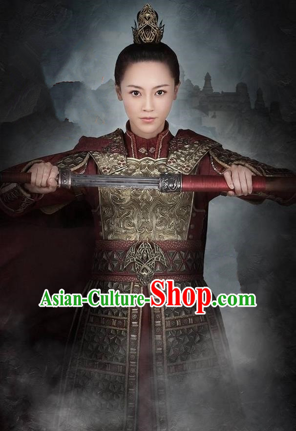 Traditional Ancient Chinese Female General Costume, Elegant Hanfu Western Wei Dynasty Swordsman Clothing, Chinese Northern Dynasties Aristocratic Strategos Corselet Clothing for Women