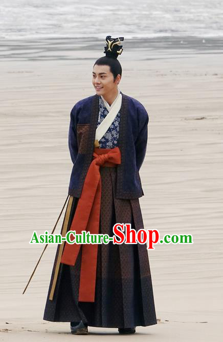 Traditional Ancient Chinese Nobility Childe Costume, Elegant Hanfu Western Wei Dynasty Swordsman Clothing, Chinese Northern Dynasties Prince Clothing for Men