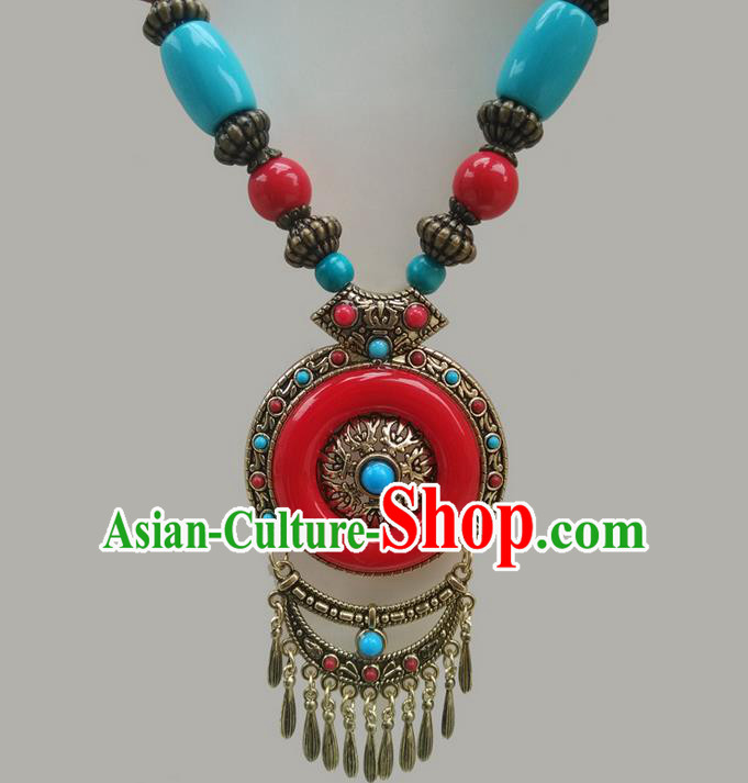 Traditional Chinese Miao Nationality Crafts, Hmong Handmade Tassel Pendant, Miao Ethnic Minority Necklace Accessories Pendant for Women
