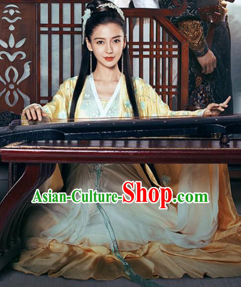 Traditional Ancient Chinese Female Swordsman Costume, Chinese Warring States Period Imperial Princess Fairy Elegant Dress, Cosplay Imperial Consort Chinese Nobility Hanfu Tailing Clothing for Women