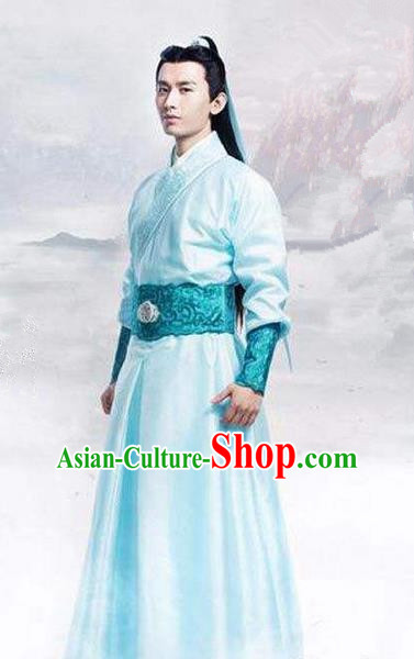 Traditional Ancient Chinese Swordsman Costume, Chinese Han Dynasty Jiang Hu Swordsman Robe, Cosplay Imperial Prince Chinese Bladesman Hanfu Clothing for Men