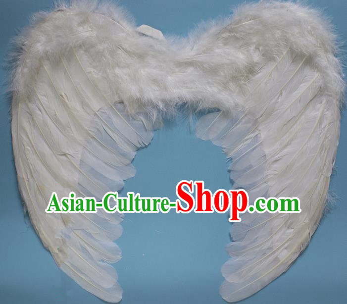 Chinese Children Kindergarten Stage Performance Prop Angel White Feather Butterfly Wings for Kids