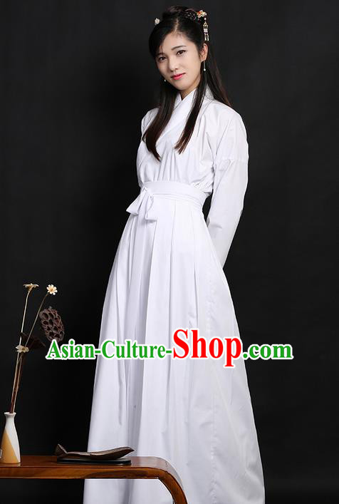Traditional Ancient Chinese Young Lady Elegant Costume Slant Opening Blouse and Skirt Complete Set, Elegant Hanfu Pajamas Clothing Chinese Han Dynasty Imperial Princess Clothing for Women