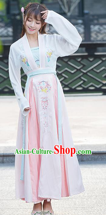 Traditional Ancient Chinese Costume, Elegant Hanfu Clothing Embroidered Dress, China Ming Dynasty Princess Elegant Slip Bust Skirt for Women