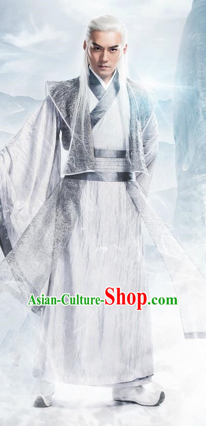 Traditional Ancient Chinese Elegant Swordsman Costume, Chinese Ancient Nobility Childe Dress, Cosplay Chinese Television Drama Flying Daggers Chivalrous Expert Hanfu Clothing for Men