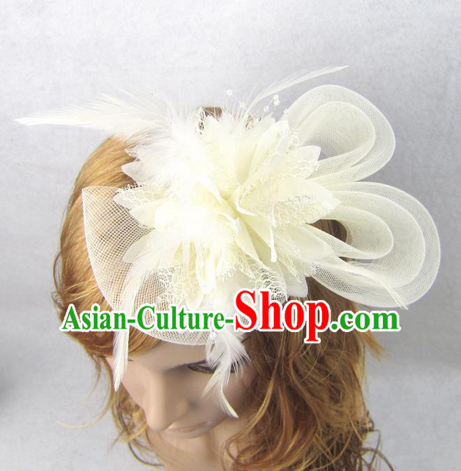 Top Grade Handmade Chinese Classical Hair Accessories, Children Baroque Style White Flowers Bobby Pin, Hair Sticks Hair Jewellery, Hair Clasp for Kids Girls