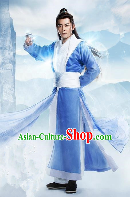 Traditional Ancient Chinese Elegant Swordsman Costume, Chinese Ancient Nobility Childe Dress, Cosplay Chinese Television Drama Flying Daggers Chivalrous Expert Chinese Ming Dynasty Kawaler Hanfu Clothing for Men