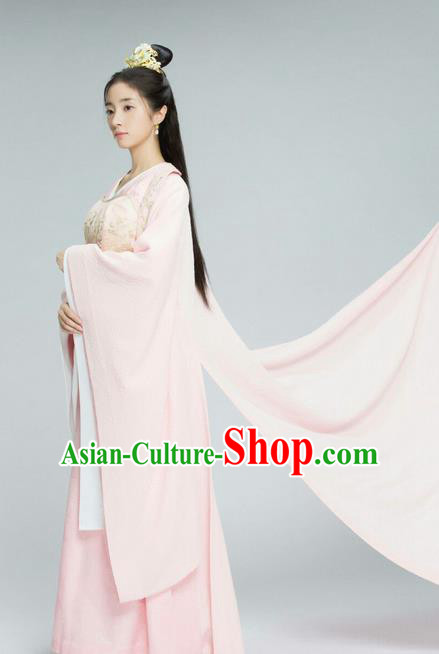 Traditional Chinese Ancient Princess Costume and Handmade Headpiece Complete Set, Chinese Northern and Southern Dynasties Young Lady Suit, Chinese Television Tokgo World Peri Hanfu Clothing for Women