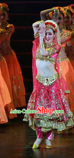 High-quality Indian Dance Costumes for Belly Dance, Raks Sharki Dancing Red Dress Clothing for Women