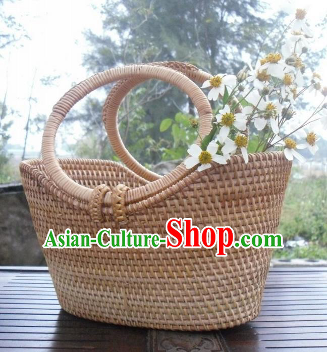 Top Asian Vietnamese Traditional Rattan Plaited Articles Bags, Vietnam Handicraft Basket