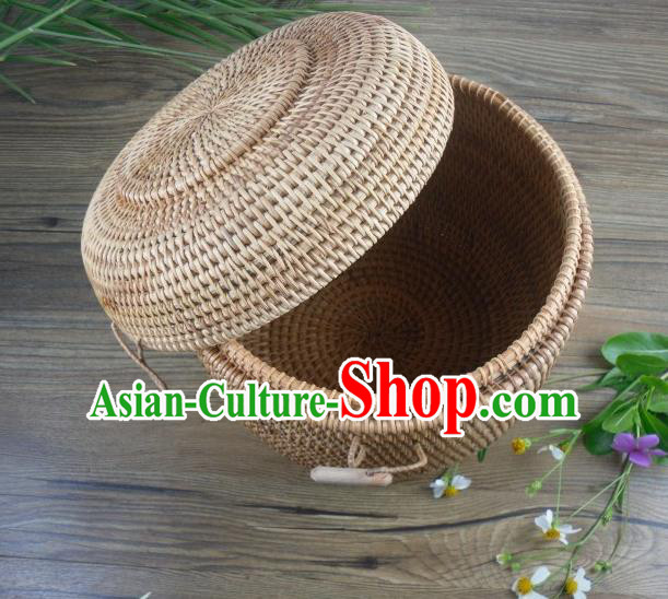 Top Asian Vietnamese Traditional Rattan Plaited Articles, Vietnam Tea Caddy Handicraft Canister