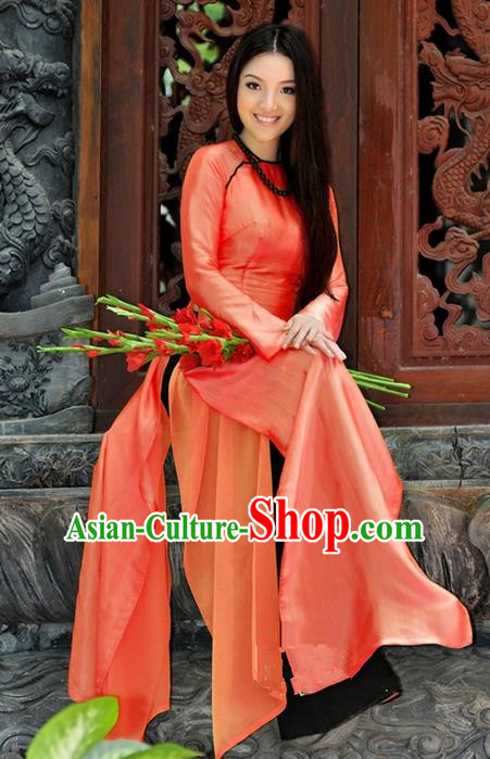 Top Grade Asian Vietnamese Traditional Dress, Vietnam National Young Lady Ao Dai Dress, Vietnam Lady Cheongsam for Women