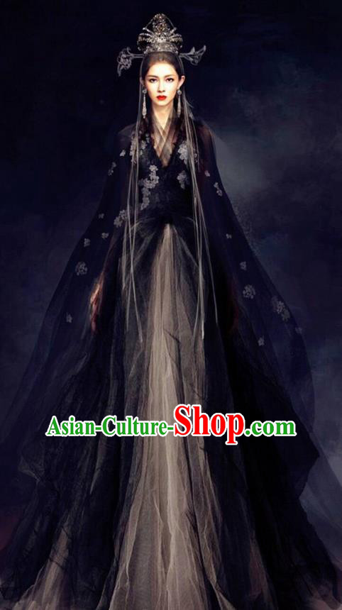 Traditional Chinese Ancient Shang Dynasty Imperial Empress Su Daji Costume and Headwear, China Mythology Television Zhao Ge Ancient Queen Clothing Complete Set for Women