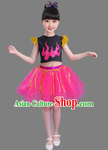 Top Grade Professional Compere Modern Dance Costume, Children Opening Dance Chorus Uniforms Jazz Dance Bubble Dress for Girls
