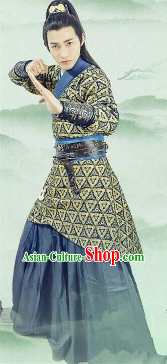 Traditional Chinese Ancient Warring States Time Palace Nobility Childe Costume, China Television Song of Phoenix Swordsman Clothing and Headwear Complete Set for Men