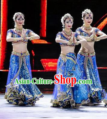 Top Grade Indian Classic Stage Performance Dance Costumes, India Belly Dance Dress for Women