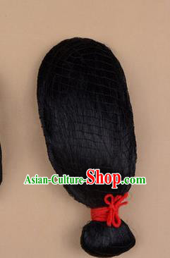 Chinese Ancient Opera Long Wigs, Traditional Chinese Beijing Opera Old Women Props Hair Chignon