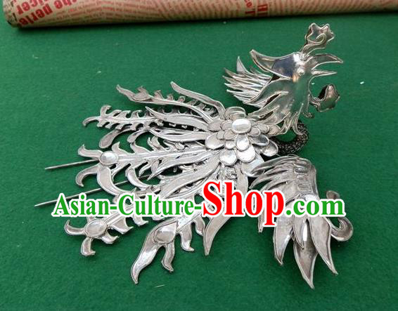 Traditional Handmade Chinese Ancient Classical Hair Accessories Headwear Barrettes Hanfu Hairpins, Ming Dynasty Imperial Phoenix Crown Step Shake Hair Clasps Hair Jewellery for Women