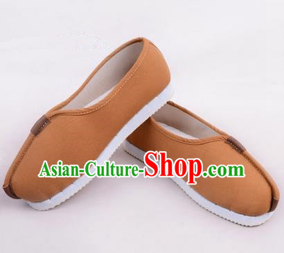 Chinese Shoes Wedding Shoes Kung Fu boots Wushu Shoes Men Shoes, Opera Shoes Hanfu Shoes Embroidered Shoes Brown Monk Shoes